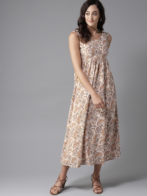 

Moda Rapido Women Peach-Coloured Printed A-Line Dress