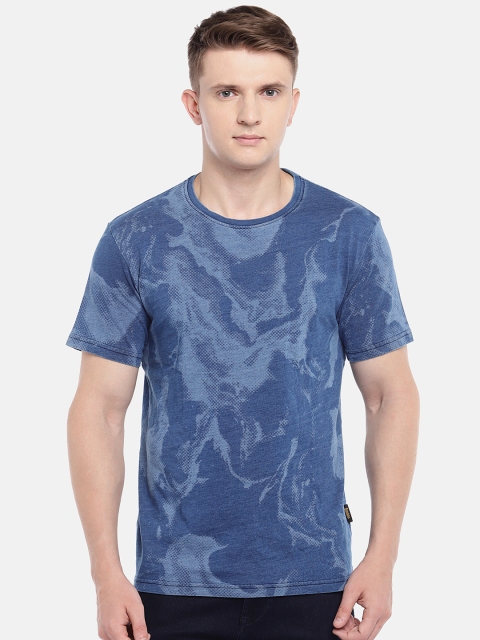 

Roadster Men Blue Printed T-shirt