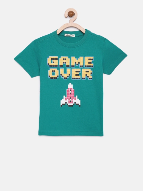 

Adams kids Boys Green Printed T-shirt
