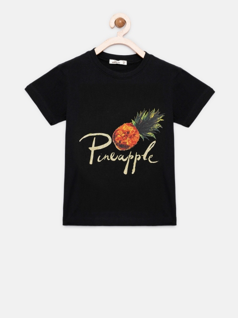 

Adams kids Girls Black Printed T-shirt