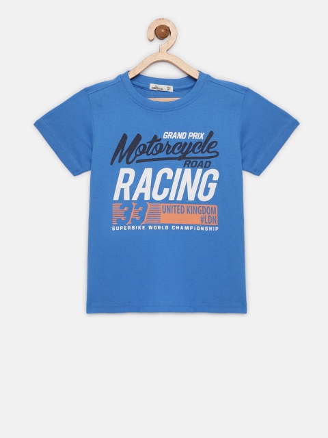 

Adams kids Boys Blue Printed T-shirt