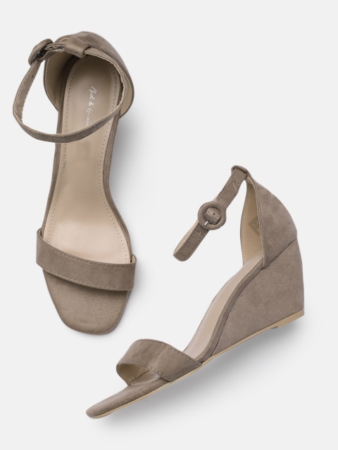 

Mast & Harbour Women Beige Solid Sandals