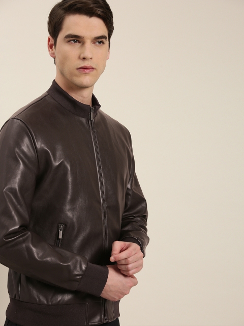 

INVICTUS Men Brown Solid Bomber Jacket