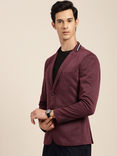 

INVICTUS Men Maroon Slim Fit Single-Breasted Formal Blazer