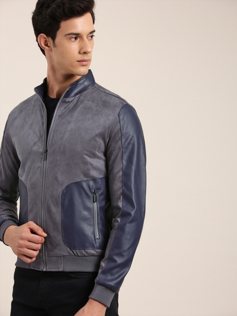 

INVICTUS Men Blue Suede Jacket