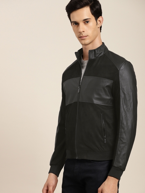 

INVICTUS Men Black Solid Bomber Jacket