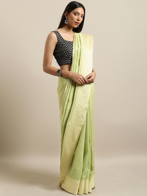 

PACHE Green Silk Cotton Embroidered Banarasi Saree