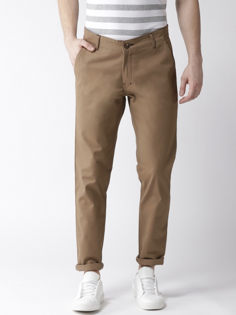 

Hubberholme Men Olive Brown Slim Fit Solid Regular Trousers