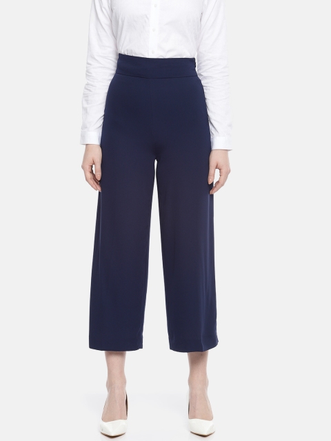 

Van Heusen Woman Navy Blue Regular Fit Solid Culottes