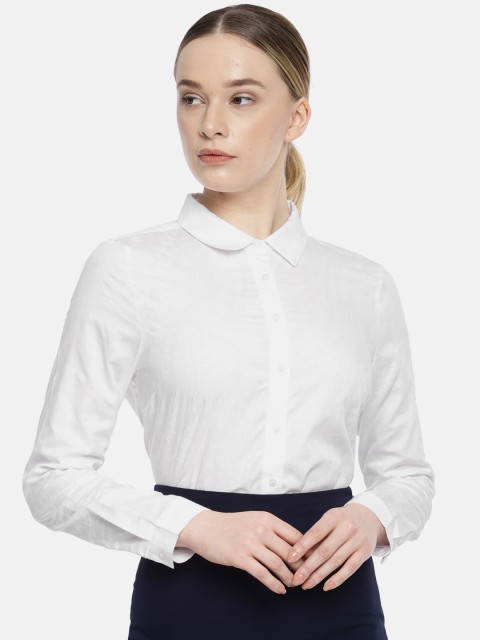 

Van Heusen Woman White Regular Fit Solid CasualShirt