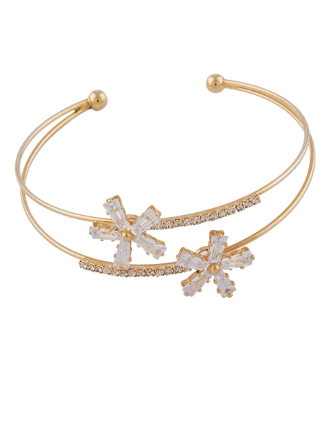 

Shaze Women Rose Gold-Toned Rhodium-Plated Stone-Studded Bracelet