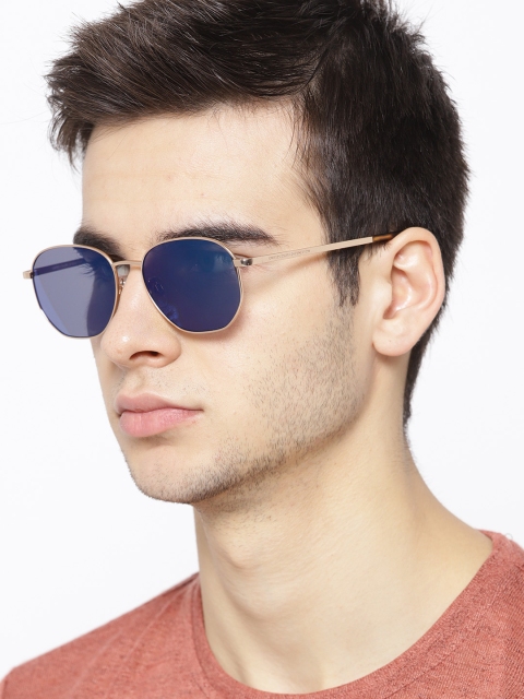 

United Colors of Benetton Unisex Mirrored Oval Sunglasses BE7002MI, Blue