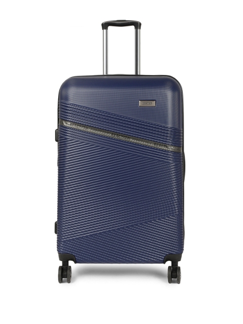 

Kenneth Cole Unisex Navy Blue Reaction Textured 24" Medium Trolley Suitcase