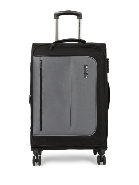 

Kenneth Cole Unisex Black & Grey Colourblocked Reaction 24" Medium Trolley Suitcase