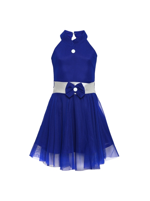 

Aarika Girls Blue Solid Fit and Flare Dress