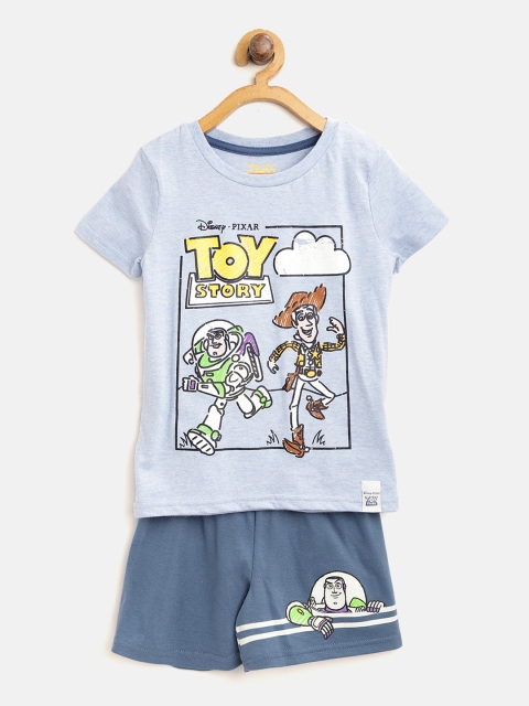 

Marks & Spencer Kids Blue Printed T-shirt with Shorts