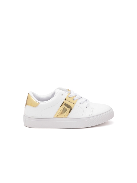 

Carlton London Girls White & Gold-Toned Sneakers