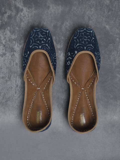 

Anouk Women Navy Blue Printed Mojaris