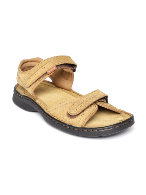 

Woodland Men Camel Brown Nubuck Leather Comfort Sandals