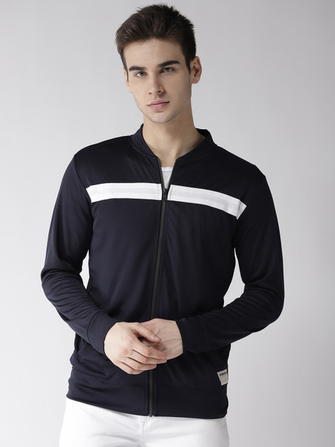 

Hubberholme Men Navy Blue Solid Sweatshirt