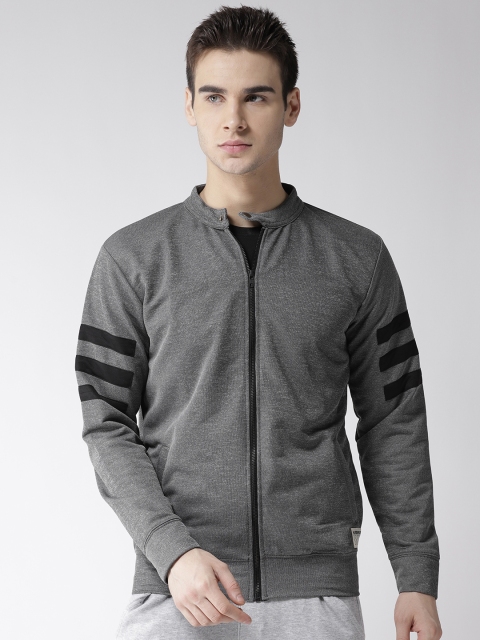 

Hubberholme Men Grey Solid Sweatshirt