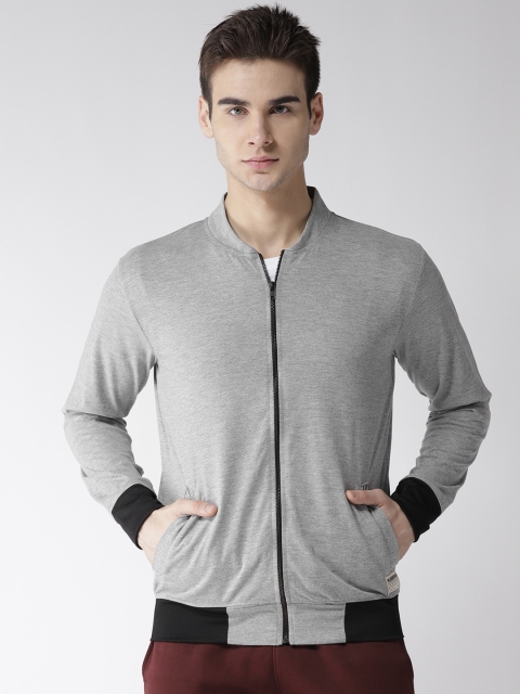 

Hubberholme Men Grey Melange Solid Sweatshirt