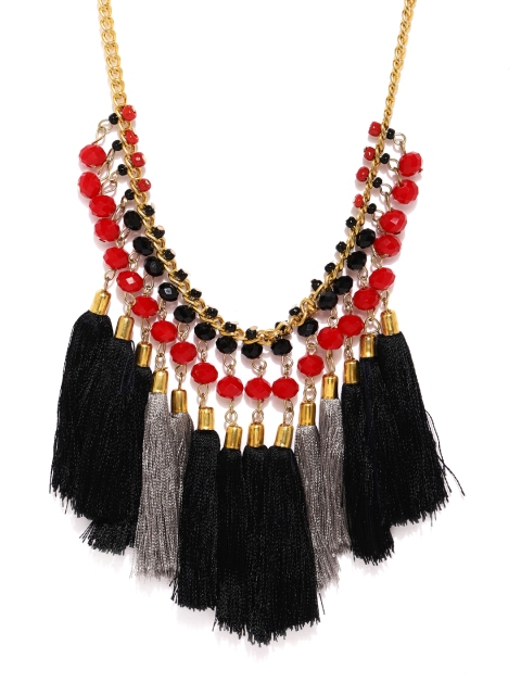 

ToniQ Black Boho Tasselled Necklace