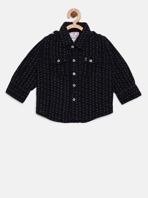 

Gini and Jony Boys Navy Blue Regular Fit Printed Casual Shirt