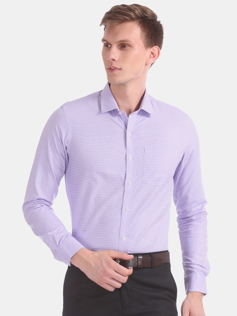 

Arrow Men Purple Slim Fit Checked Casual Shirt