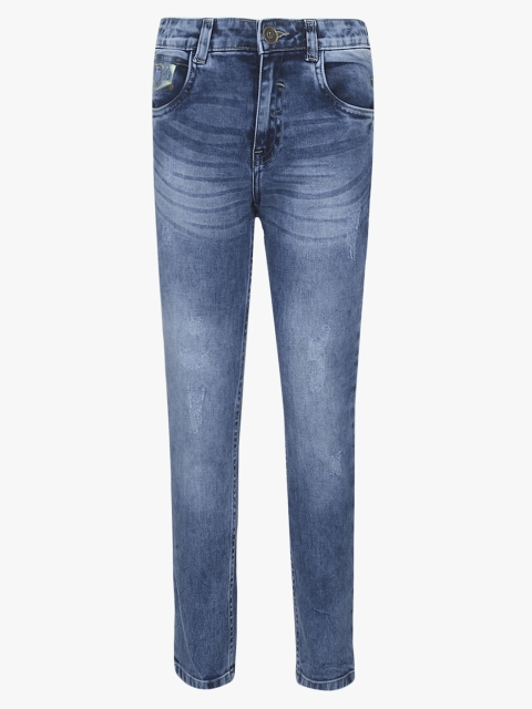 

Gini and Jony Boys Blue Slim Fit Mid-Rise Low Distress Stretchable Jeans