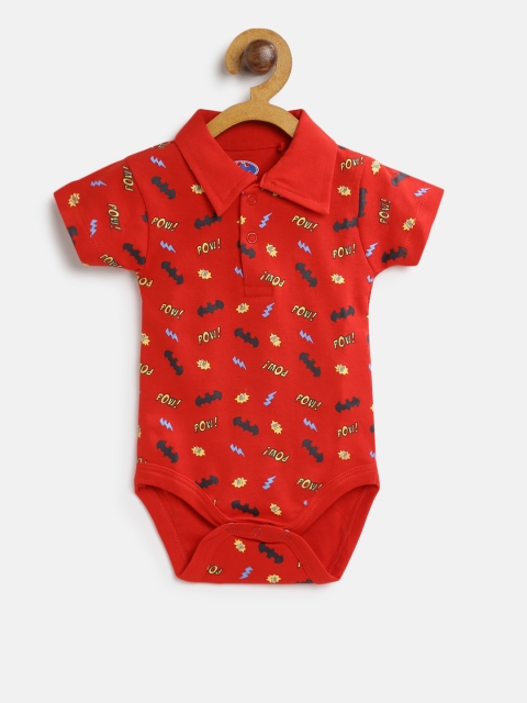 

Moms Love Boys Red & Black Printed Bodysuit