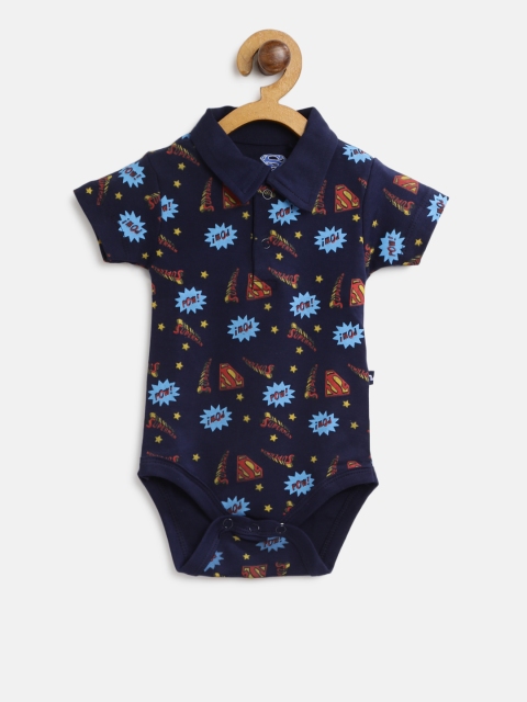 

Moms Love Boys Blue & Red Superman Print Bodysuit