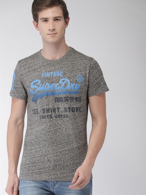 

Superdry Men Grey Printed Round Neck T-shirt