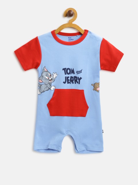 

Moms Love Boys Blue & Red Printed Rompers