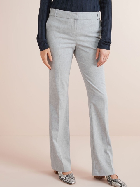 

next Women Grey Regular Fit Solid Trousers