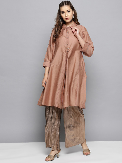 

Ritu Kumar Women Brown Solid A-Line Kurta