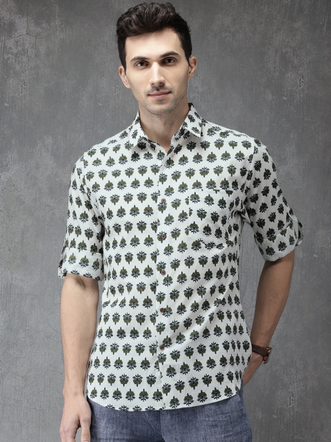 

Anouk Men Off-White Printed Casual Shirt