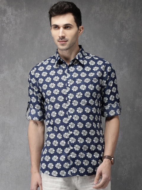 

Anouk Men Blue Printed Casual Shirt