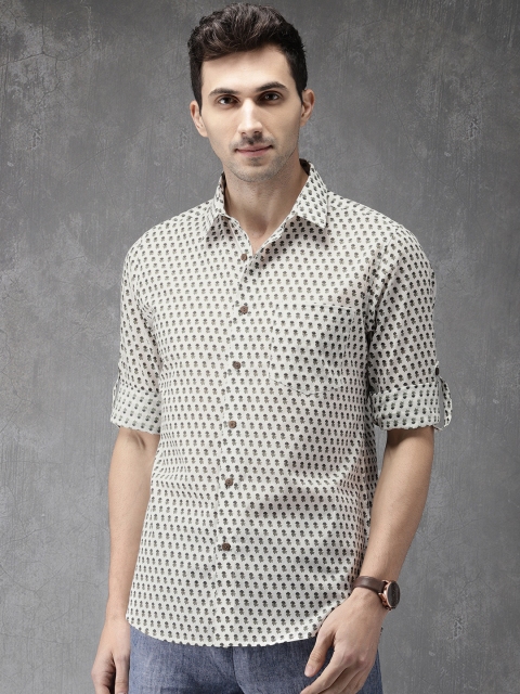 

Anouk Men Off-White Printed Casual Shirt