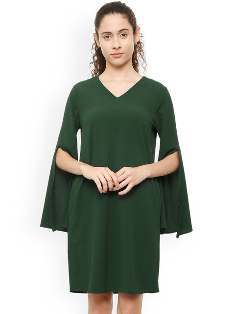 

Van Heusen Woman Green Solid A-Line Dress