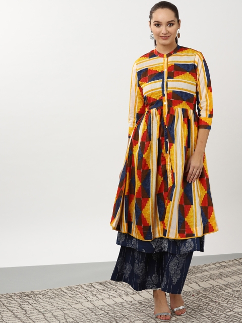 

Sangria Women Multicoloured Printed Layered Kurta with Palazzos, Multi