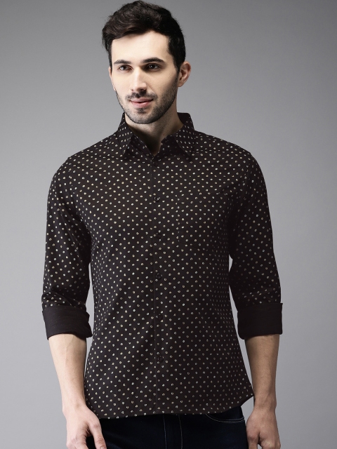 

Anouk Men Black & Beige Regular Fit Printed Casual Shirt