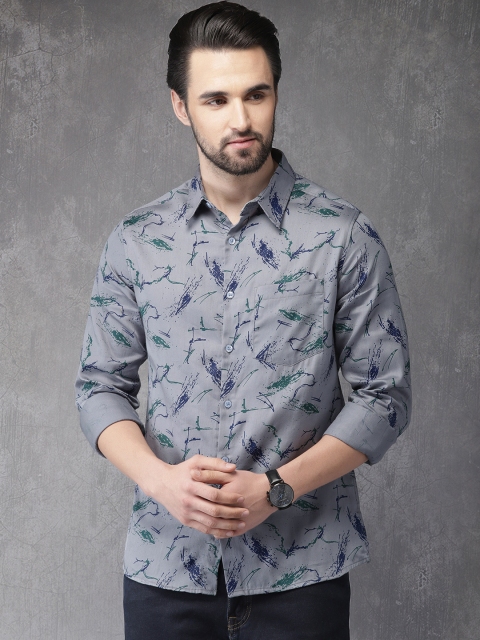 

Anouk Men Grey Regular Fit Printed Casual Shirt