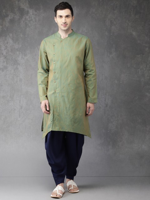 

Anouk Men Green Solid Straight Kurta