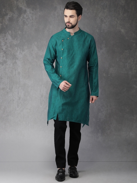 

Anouk Men Green Solid Straight Kurta