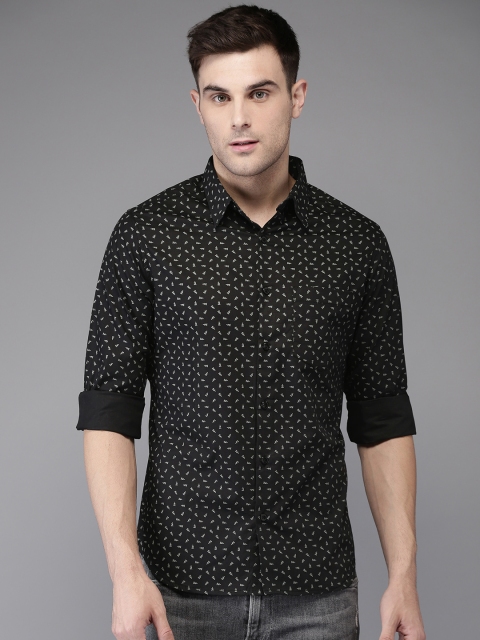 

Anouk Men Black & Grey Regular Fit Printed Casual Shirt