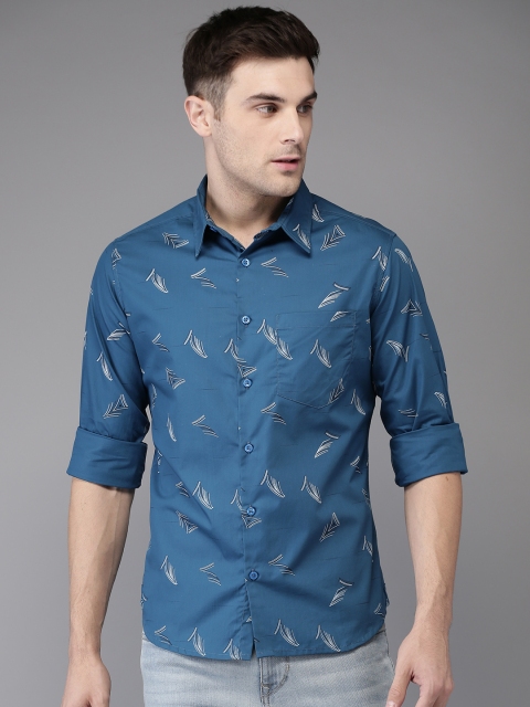

Anouk Men Blue Regular Fit Printed Casual Shirt