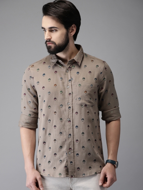 

Anouk Men Grey Printed Regular Fit Casual Shirt