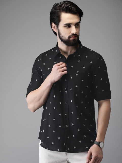 

Anouk Men Black Printed Regular Fit Casual Shirt