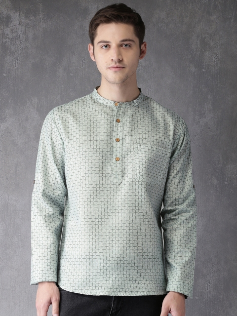 

Anouk Men Green Printed Straight Kurta
